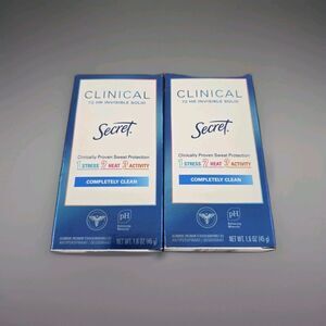 Solid Antiperspirant Deodorant Completely Clean 1.6 oz Each – New‎ Sealed